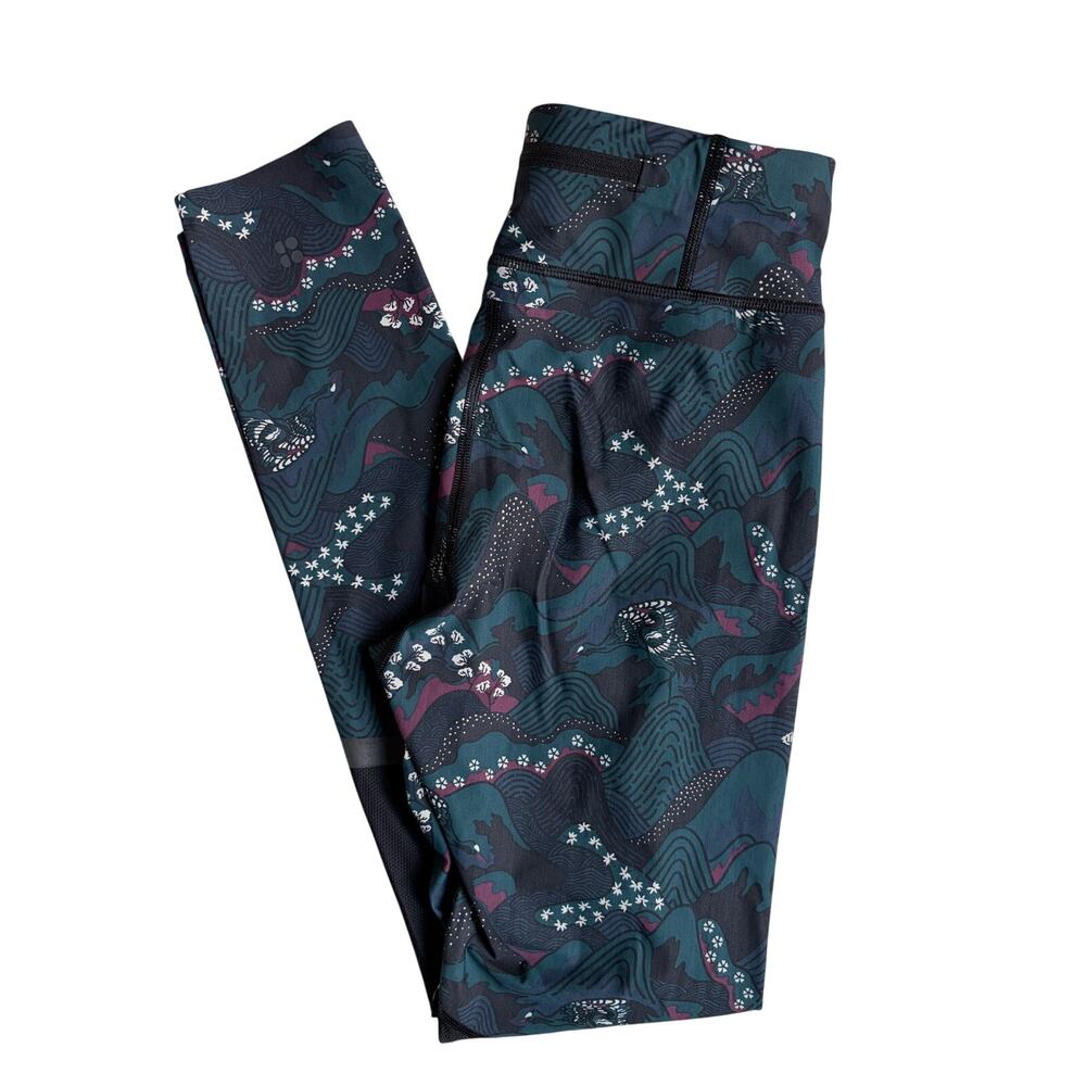 Sweaty Betty Xero Gravity Leggings (Japanese Hokusai Wave Print) - Small